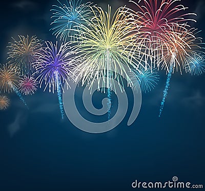 Festive colour firework background Vector Illustration