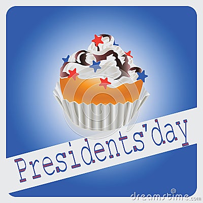 Festive cupcake to the Presidential day. Vector Illustration