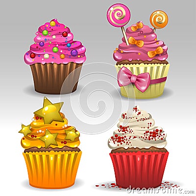 Festive cupcakes Vector Illustration