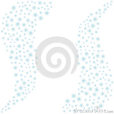 Festive decorative frame made of snowflakes on a white background. For posters, postcards, greeting for Christmas, new year. Cartoon Illustration
