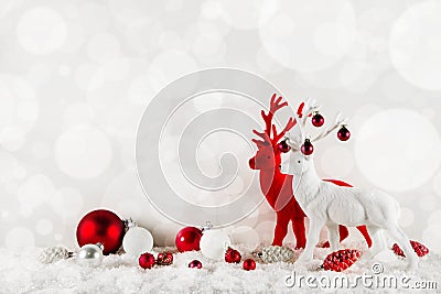 Festive elegant christmas background in classical colors: red an Stock Photo