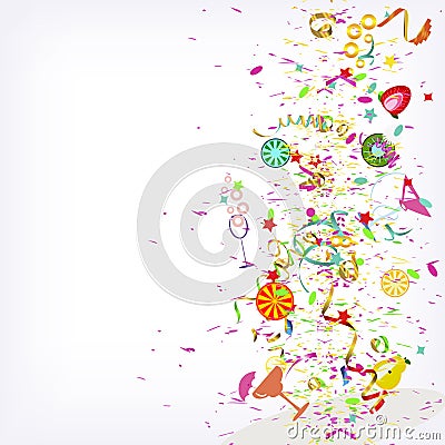 Festive explosion, fruit cocktails and confetti Stock Photo