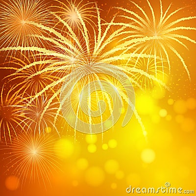 Festive fireworks Vector Illustration