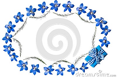 Festive floral vignette on white background Stock Photo
