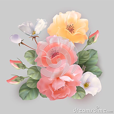 Festive flower arrangement Vector Illustration