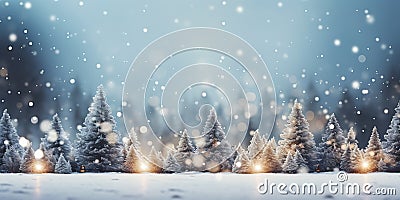 Festive Flurries: A Snowy Studio Scene of Interconnected Humans Stock Photo