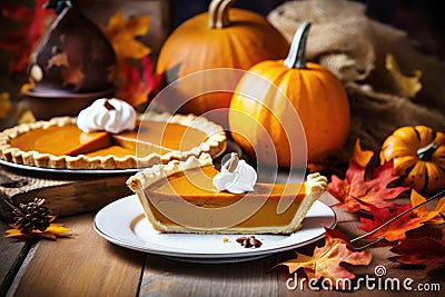 Festive Halloween dessert: sweet pumpkin pie Stock Photo