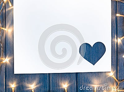 Festive heart shaped Valentine day cut paper Stock Photo