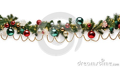 festive holiday garland transparent background Cartoon Illustration