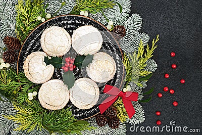 Festive Homemade Christmas Mince Pies Stock Photo