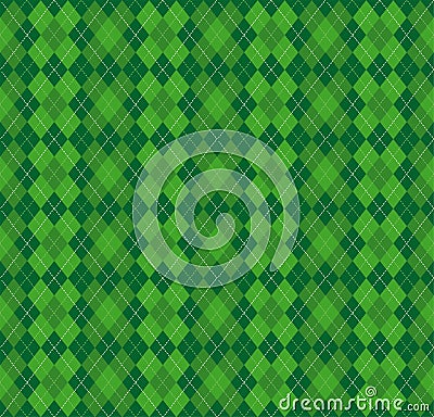 Festive Irish Tartan Diamond Seamless pattern for St Patrick`s Day Vector Illustration