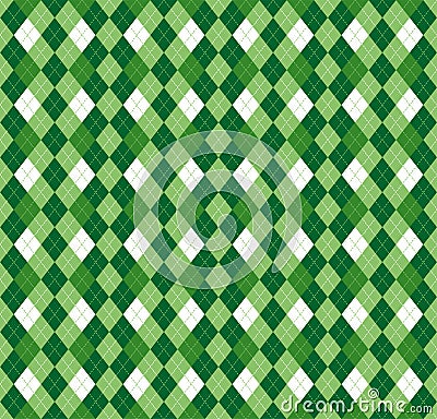 Festive Irish Tartan Diamond Seamless pattern for St Patrick`s Day Vector Illustration