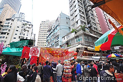 Festive Market during Chinese Lunar New Year Editorial Stock Photo