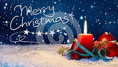 Festive Merry Christmas greeting background Stock Photo