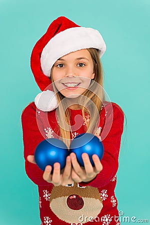 Festive mood. Add more decorations. Getting child involved decorating. Decorative accessories. Decorating christmas tree Stock Photo