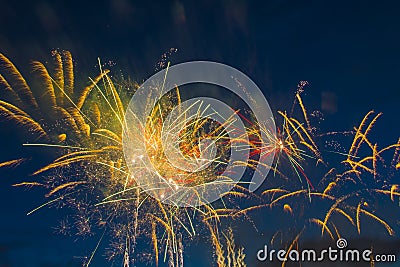 Festive new year`s fireworks Stock Photo