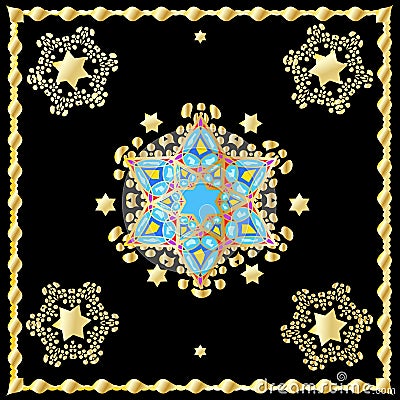 Festive oriental carpet gold engraving 2023 luxury poster wallpaper banner Vector Illustration