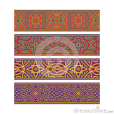 Festive patterned ribbon design. Move ornament elements to Brush Panel to create vector pattern brushes Vector Illustration