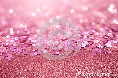 Festive pink glittering bokeh background Stock Photo