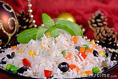 Festive rice salad Stock Photo