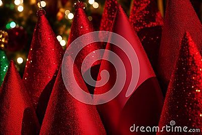 Festive Santa Claus Hats for a Merry Celebration.AI Generated Stock Photo