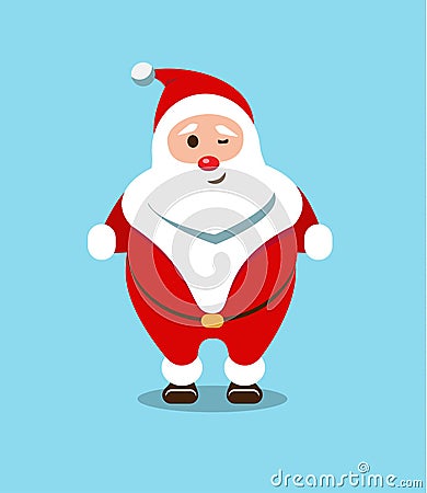 Festive Santa Claus. Kind, bearded hero. Christmas old man in a Vector Illustration