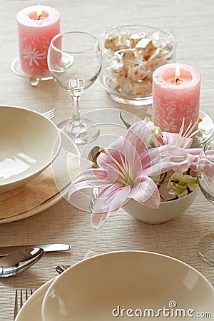 Festive table setting Stock Photo