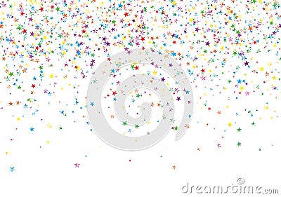 Festive vector template with colored confetti on white background Vector Illustration