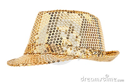 Festively shining gold hat Stock Photo