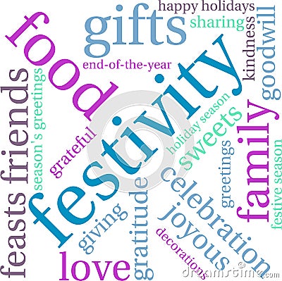 Festivity Word Cloud Vector Illustration