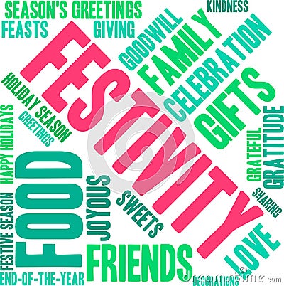 Festivity Word Cloud Stock Photo