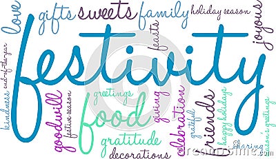 Festivity Word Cloud Stock Photo