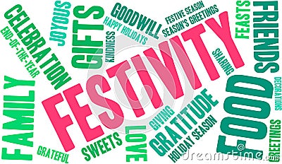 Festivity Word Cloud Stock Photo