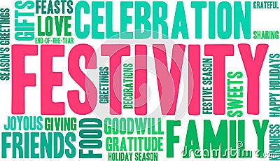 Festivity Word Cloud Vector Illustration