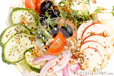 Feta-cheese salad Stock Photo