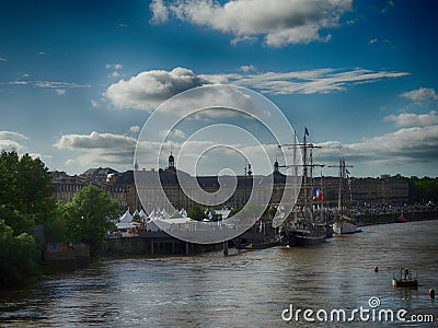 Tall Ships at River Festival in Bordeaux France Editorial Stock Photo