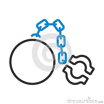 Fetter With Ball Icon Vector Illustration