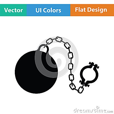 Fetter with ball icon Vector Illustration