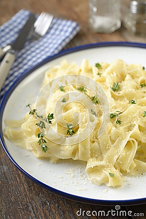 Fettuccine Alfredo Stock Photo