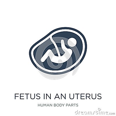 fetus in an uterus icon in trendy design style. fetus in an uterus icon isolated on white background. fetus in an uterus vector Vector Illustration