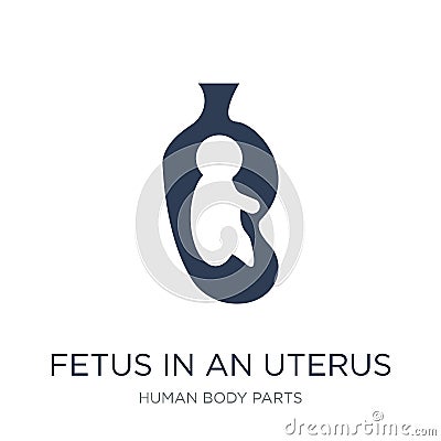 Fetus in an uterus icon. Trendy flat vector Fetus in an uterus i Vector Illustration