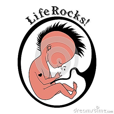 Fetus in womb Vector Illustration