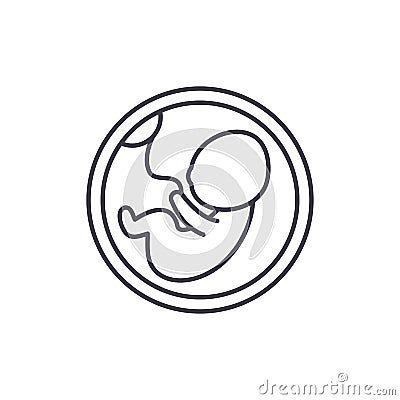 Fetus in the womb line icon concept. Fetus in the womb vector linear illustration, symbol, sign Vector Illustration