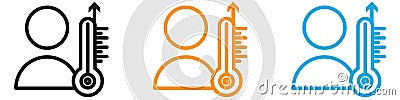 Fever, high temperature vector logo set collection for web app ui Vector Illustration