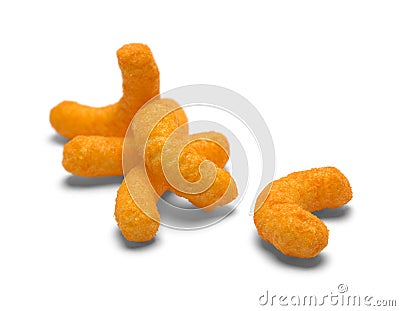 Few Cheese Puffs Stock Photo