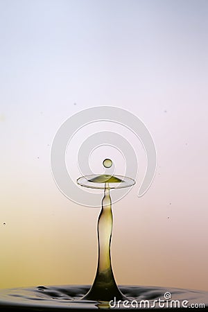 A few drops of water splash together, like a gem, like a dancing beauty. Stock Photo