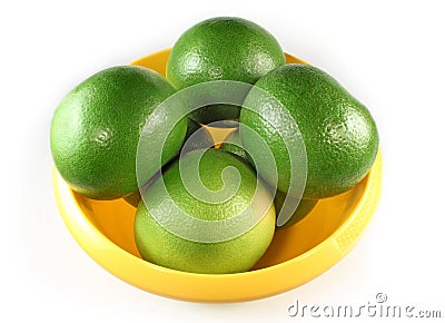 A few green grapefruits Stock Photo