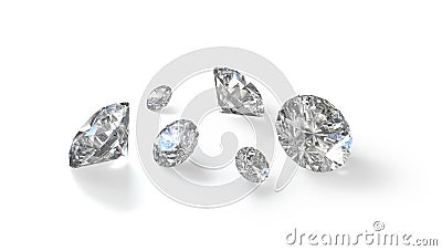 Few old european cut round diamonds Stock Photo