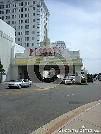 View of the Resorts casino enterance from boardwalk, Atlantic city Editorial Stock Photo