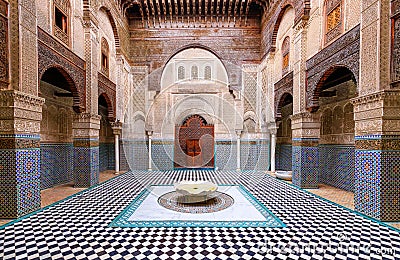 Fez or Fes, Morocco. Al-Attarine Madrasa. Stock Photo